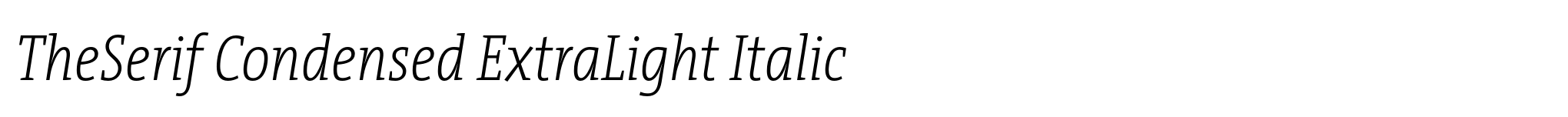 TheSerif Condensed ExtraLight Italic image